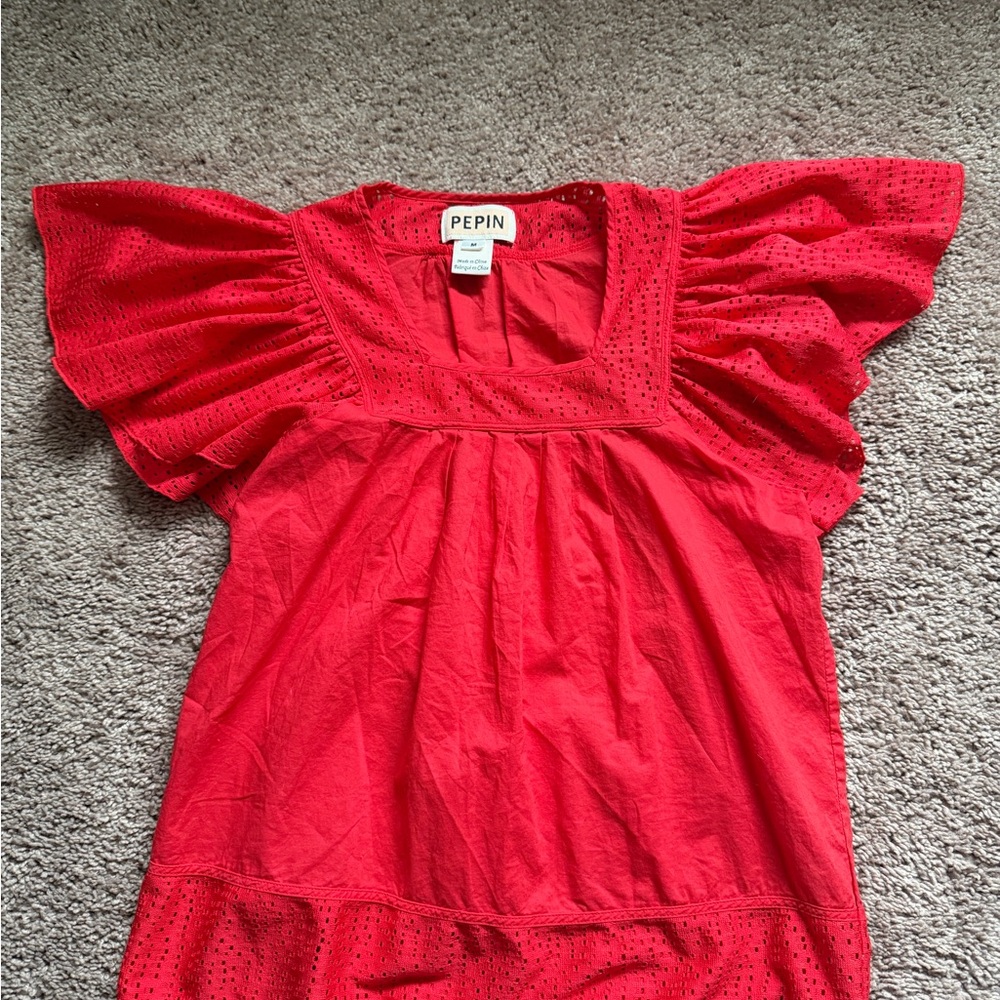 Pepin Scarlet Eyelet Blouse